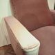 Fauteuil vintage velours vieux rose