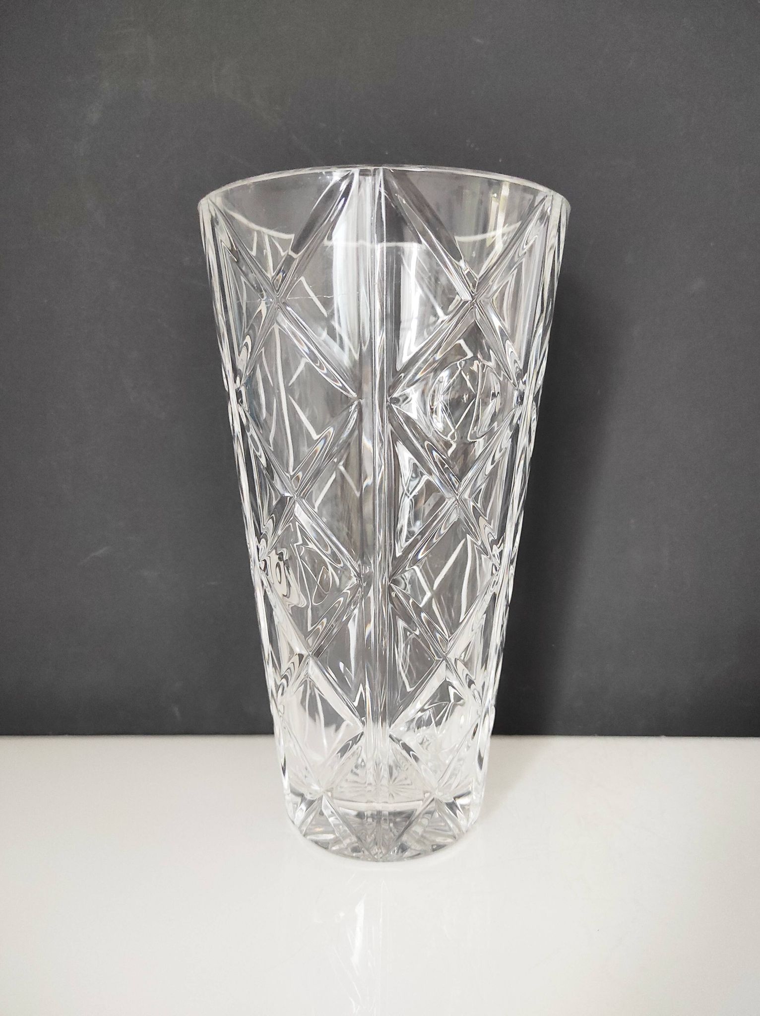 Vase en cristal décor de pastilles 25,5 cm