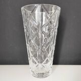 Crystal vase with lozenge decoration, 25.5 cm