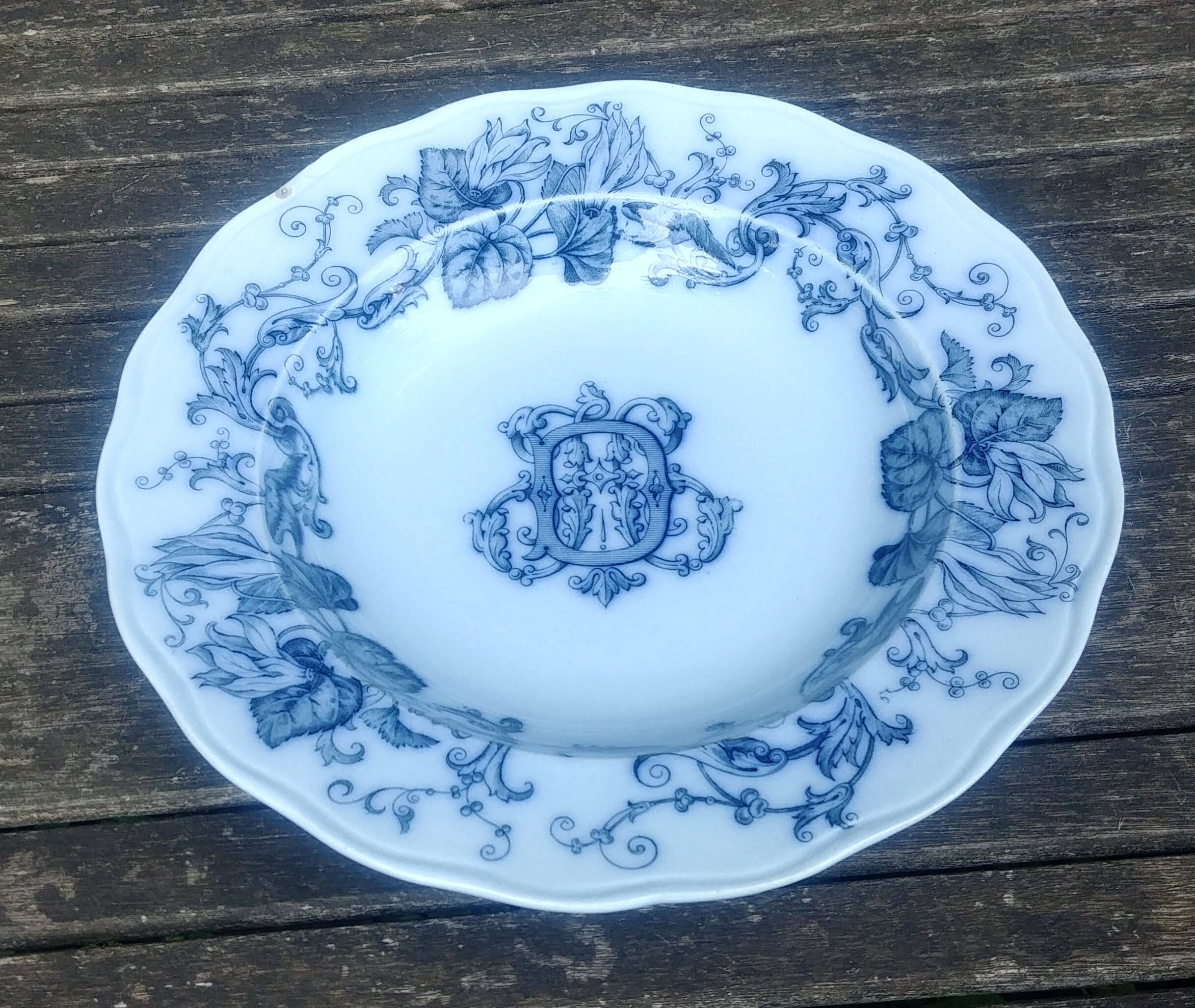 Very old BWM English porcelain plate/serving dish from Brown Westhead Moor
