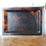 Vintage lucite tray imitating tortoiseshell