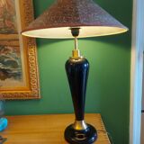 Large cobalt blue ceramic lamp stand