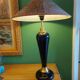 Pied de lampe en céramique bleu cobalt