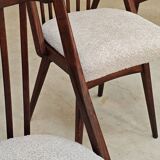 Set of 4 grey bouclette chairs by Antonin Suman