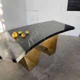 Addor 60s sculptural marble and brass coffee table
