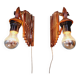 Pair of teak scissor wall lights, Scandinavian style, 1960s