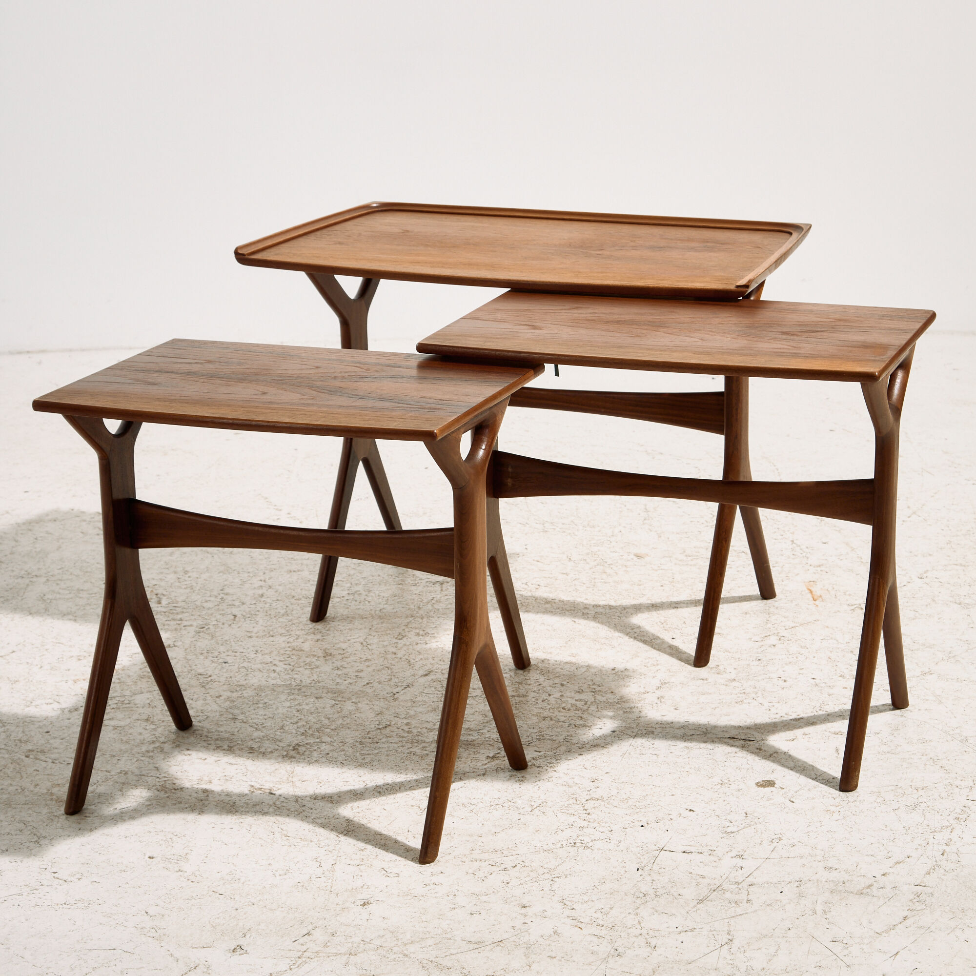 Tables gigognes en teck par Johannes Andersen pour CFC Silkeborg, ensemble de 3