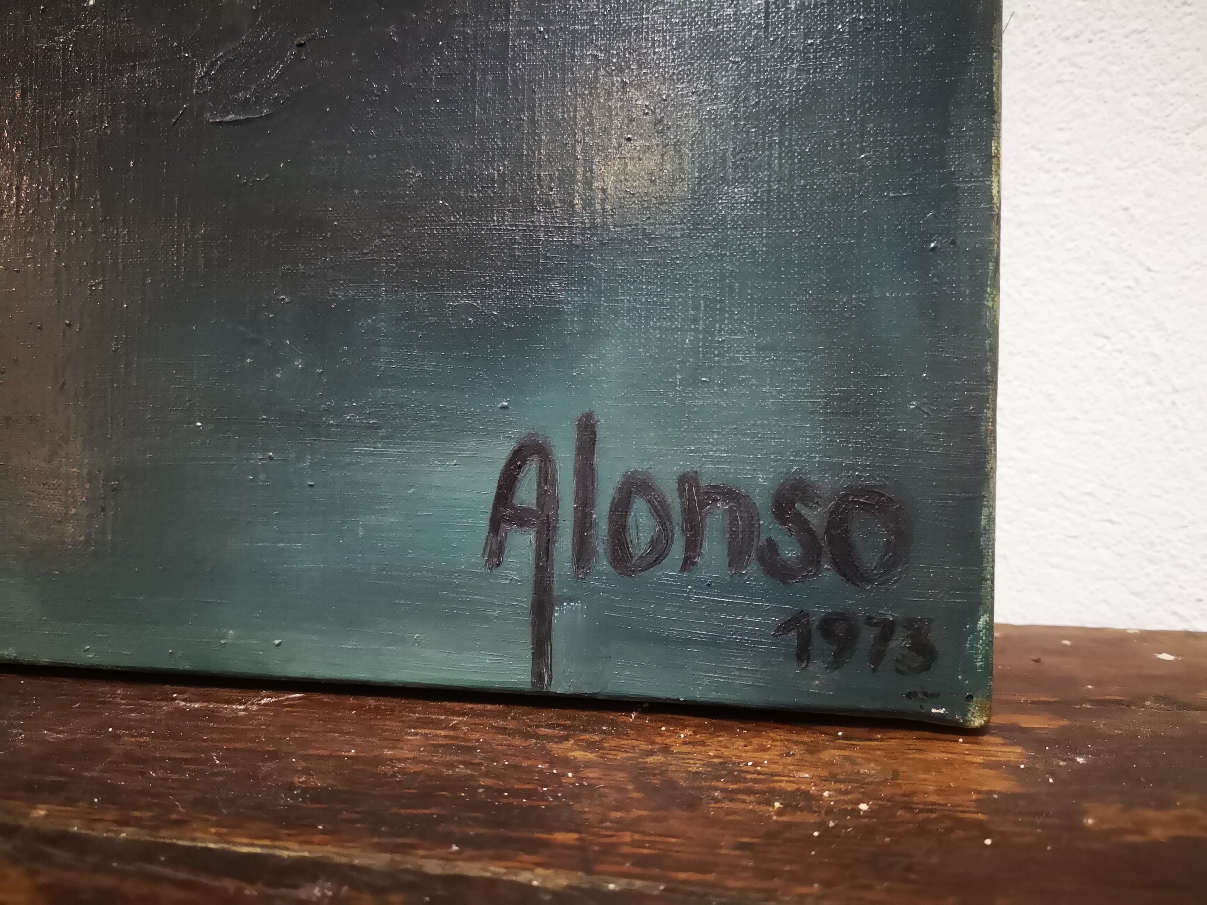 Oil on ancient still life canvas