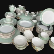 Villeroy & Boch table service in celadon green and ivory - 102 pieces