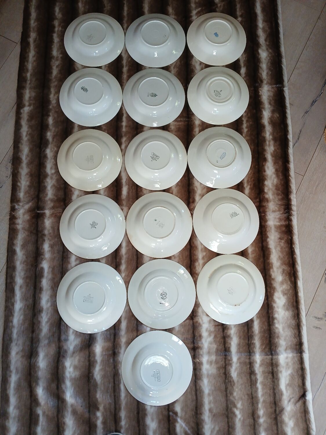 16 mismatched antique deep plates