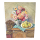 Aquarelle ancienne nature morte sur panneau