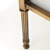 Pair of Brass and White Lacquered Nightstands with Marble Tops, Italy