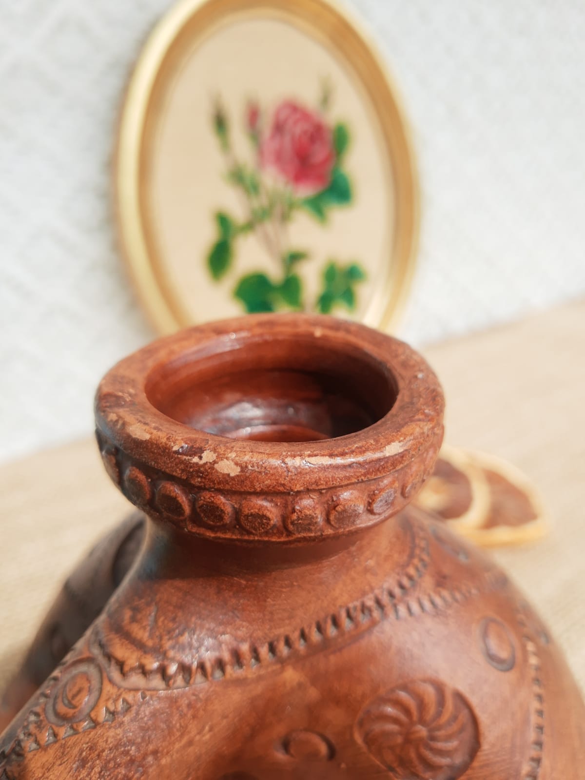 Vase , terracotta soliflore made in greece - vintage