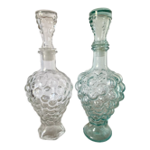 Lot de 2 carafes vintage en verre raisin