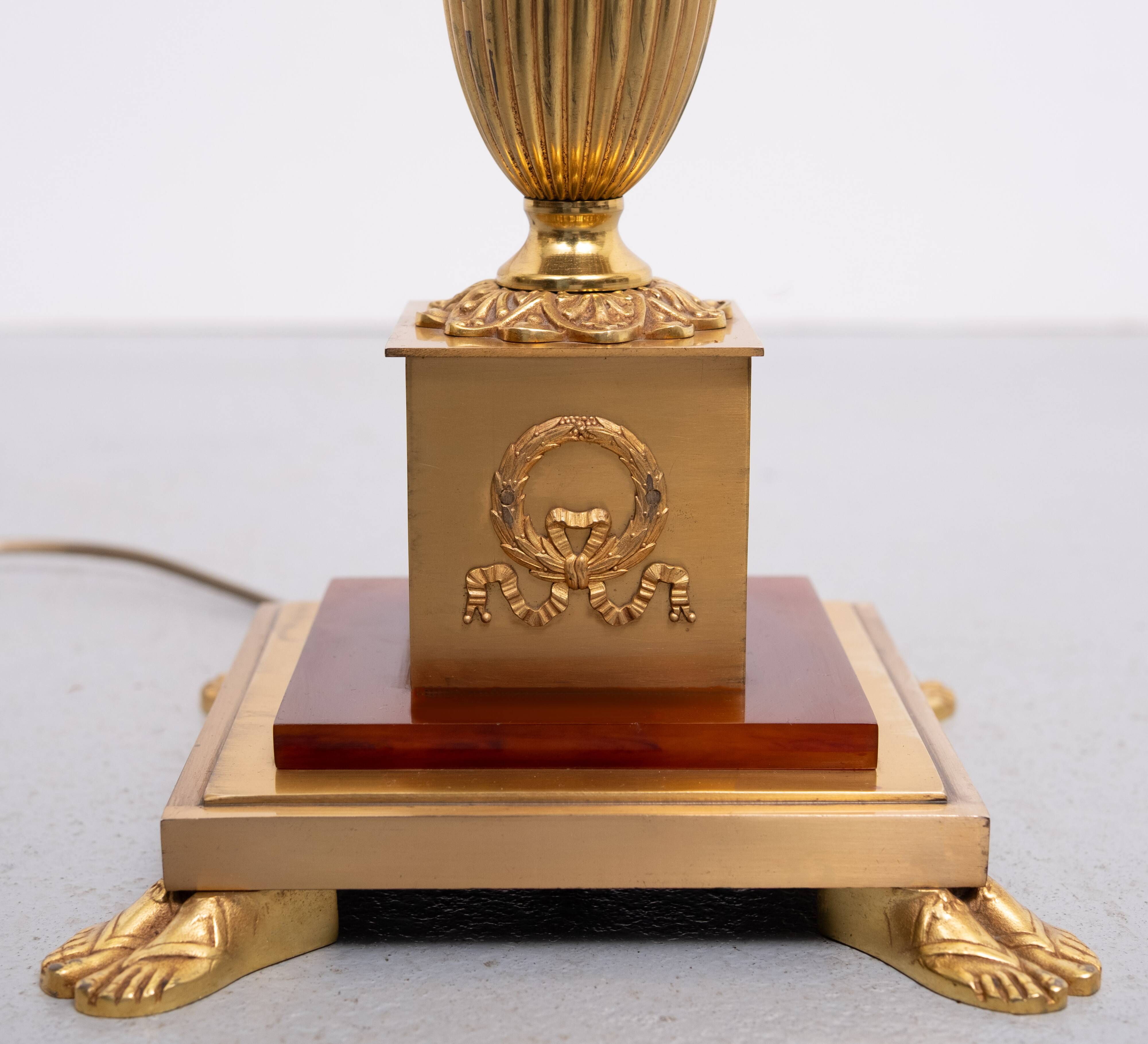 Lampadaire Empire en bronze doré, France, années 1950