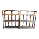 2 old rattan wall shelves