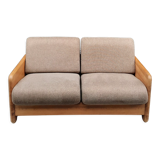 Sofa 2 places blond oak USA 1980