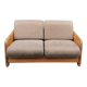 Sofa 2 places blond oak USA 1980