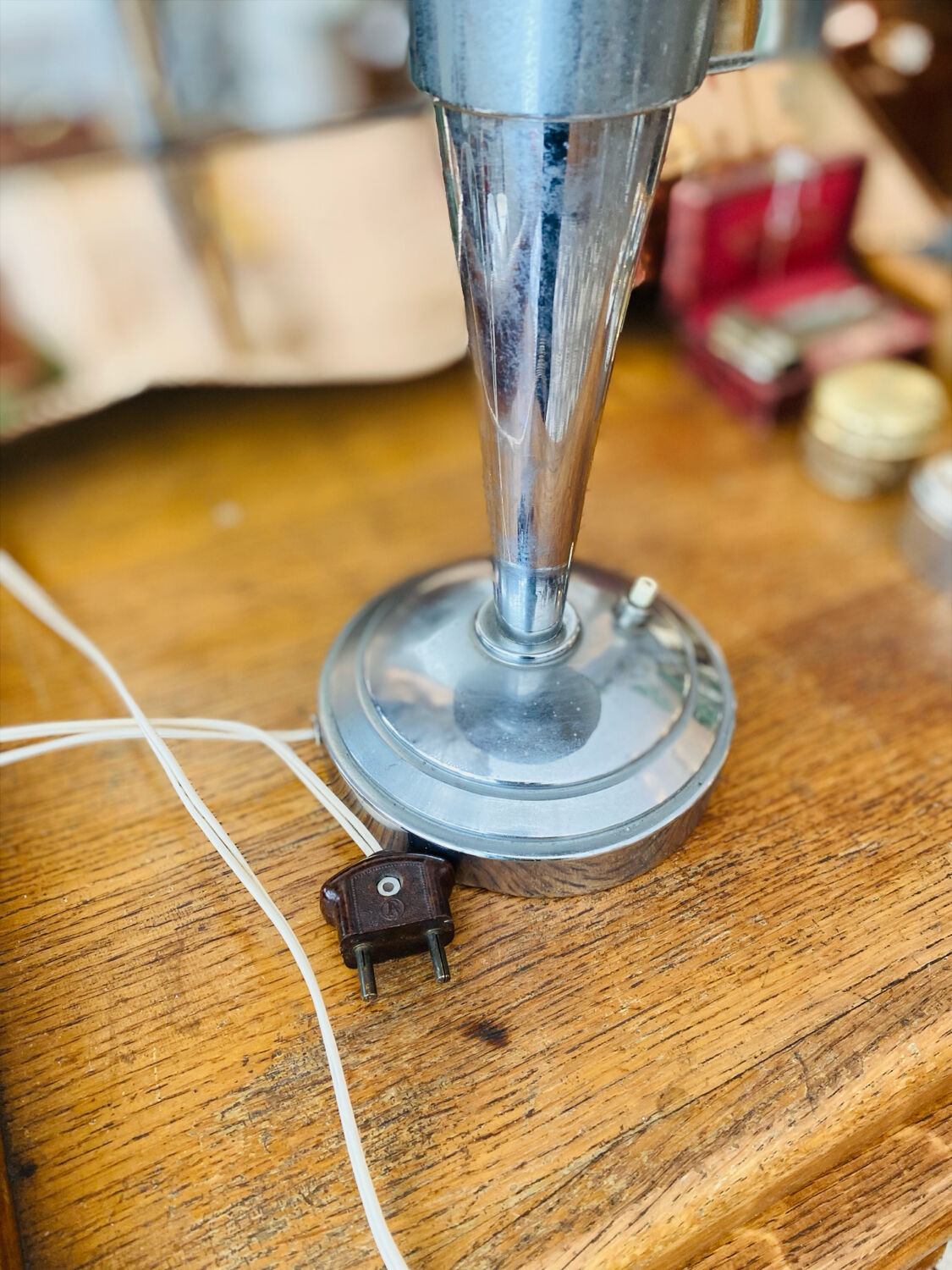 1950s metal mushroom lamp