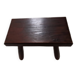 Step footrest solid wood vintage brutalist stool