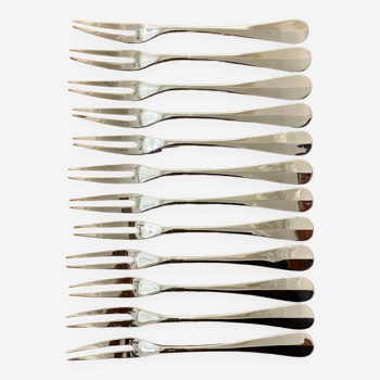 Christofle 12 fourchettes à escargot,crustacé modèle Fidelio baguette très bon état