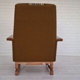 Ensemble de fauteuils bois de chêne laine état d’origine années 1970