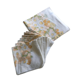 Tablecloth and its 8 napkins of the brand Anne de Solène Franc Or Paris - Floral motifs
