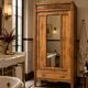 Art Deco bonnetière wardrobe from Paris in raw and solid oak.