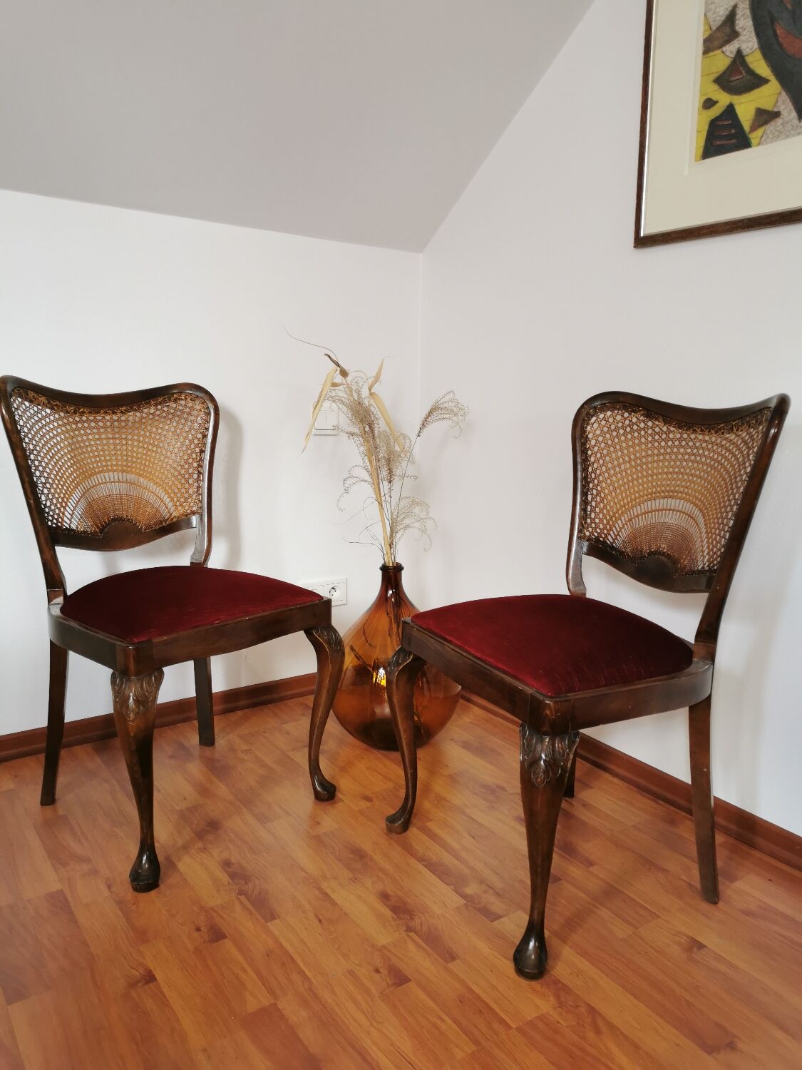 Set of two antique baroque style chairs
