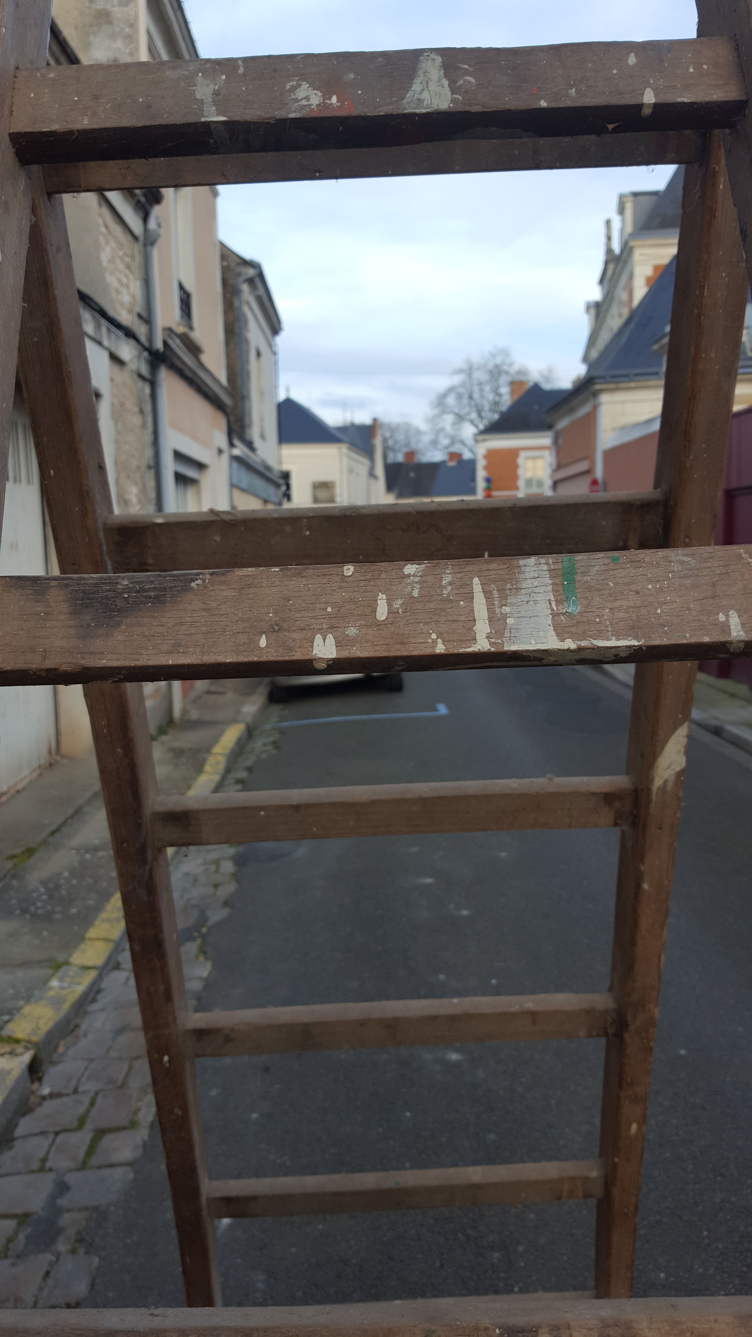 Large double wood ladder