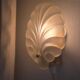 Shell-shaped frosted glass applique, Swedish Modern 1950s