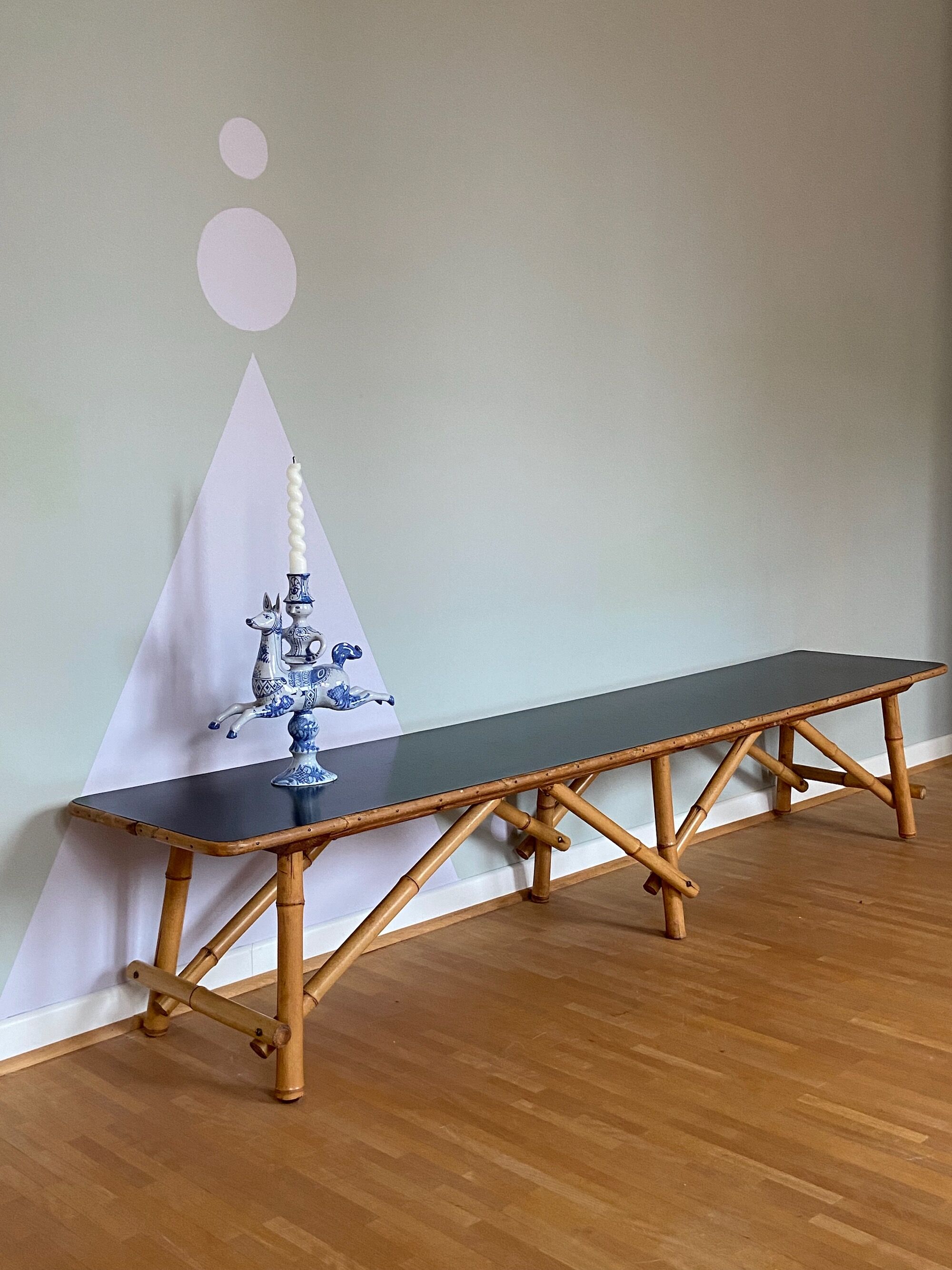 1950's bamboo flower bench