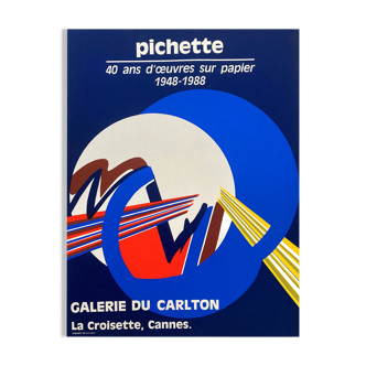 Affiche de James Pichette pour la Galerie du Carlton 1988