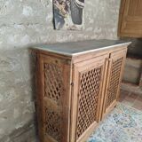 Antique solid pine sideboard with zinc top.