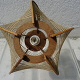 Scandinavian hanging lamp wire and wood