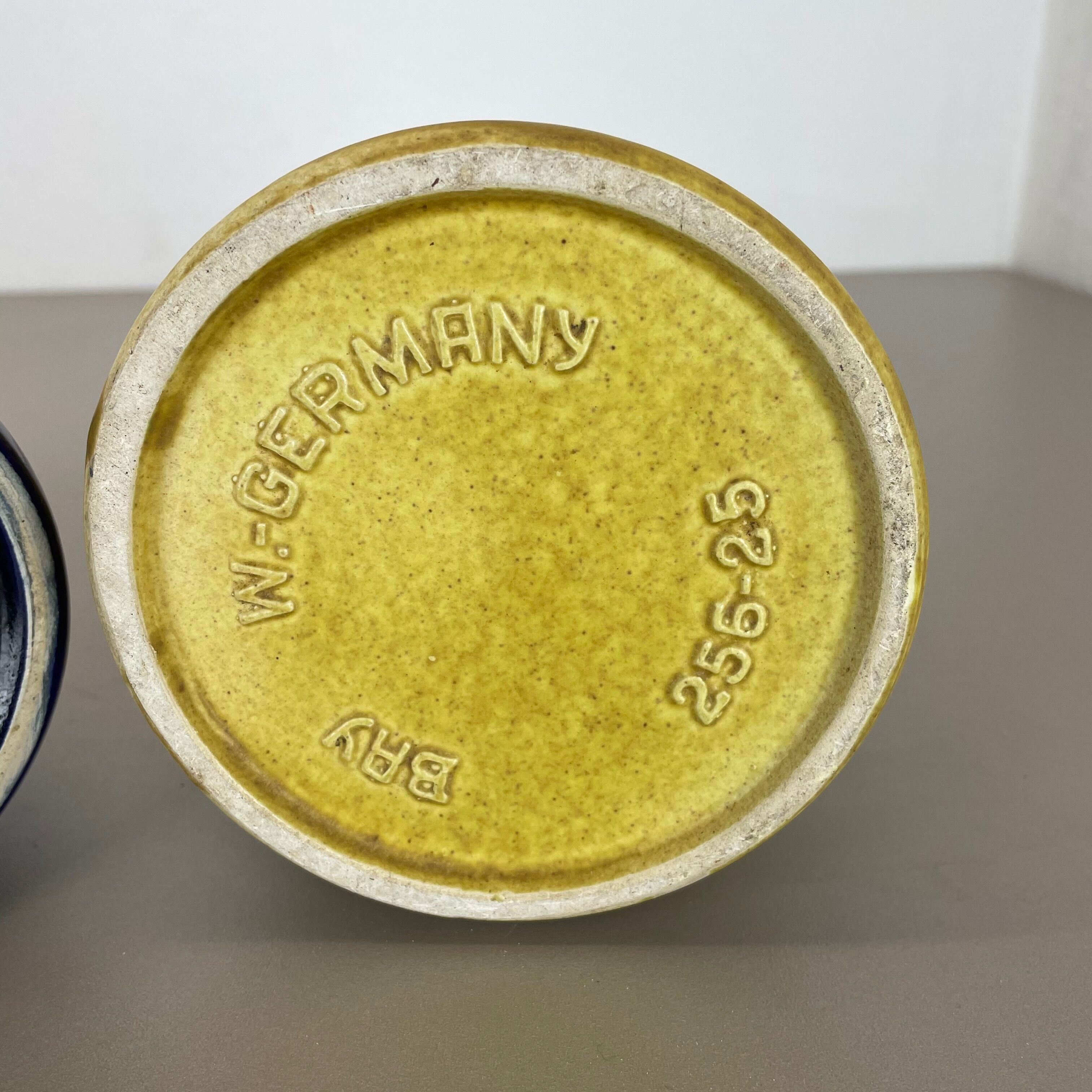 Set of 2 Multi-Color Fat Lava Op Art Pottery Vase by Bay Ceramics Germany, 1970s