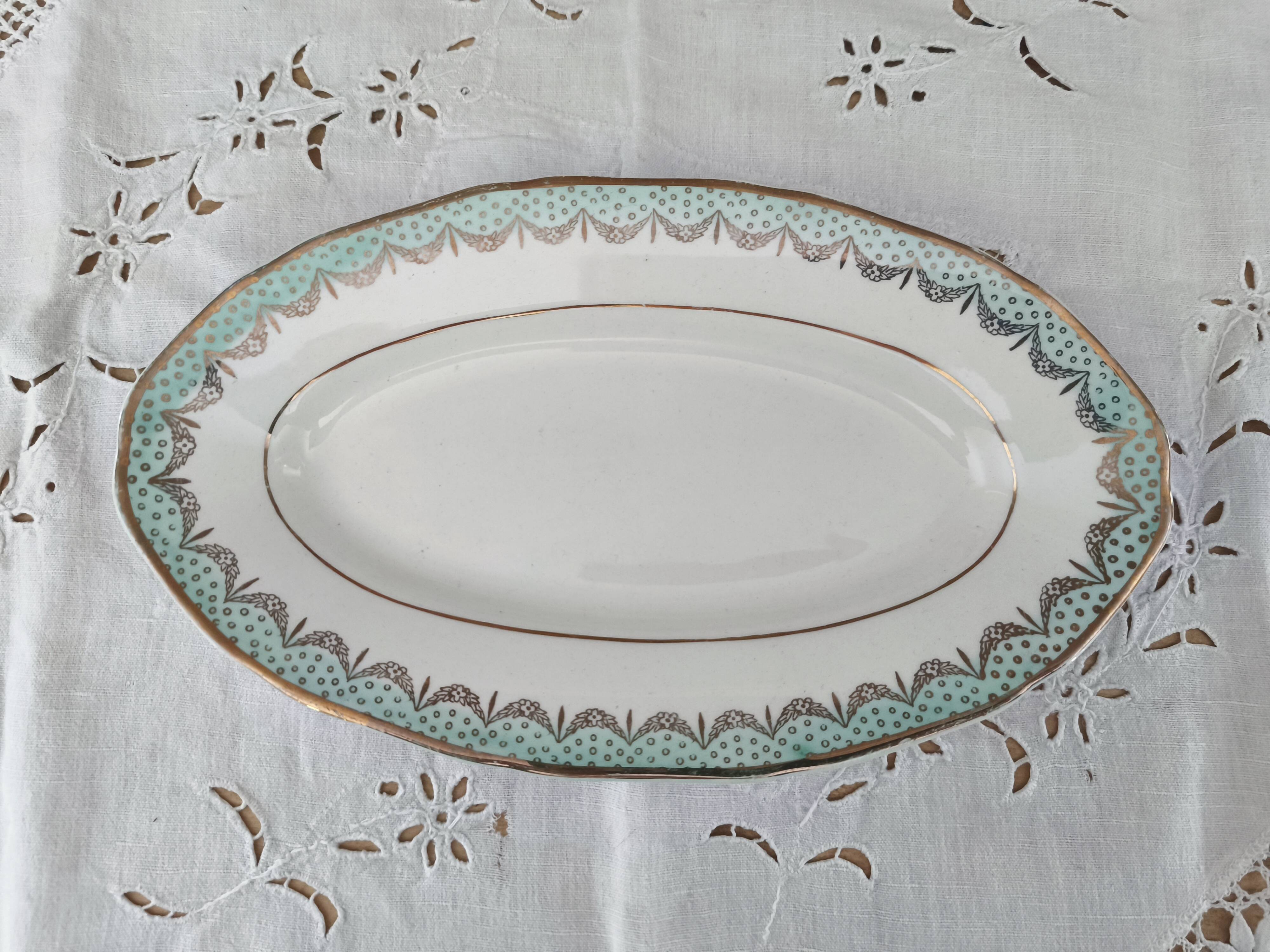 Longwy France earthenware dish Trianon model