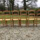 6 vintage mulched oak chairs