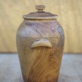 Olive wood lidded pot, storage pot, wooden pot, wooden box, storage pot, kitchen