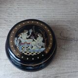 Small greece ceramic jewelry box with 24k gold border and decor