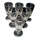Series of 6 mazagran bistrot coffee glasses in thick glass 1900-1920