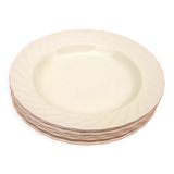 1950s Hollow plates Salins France Scalloped edge Color: Ivory