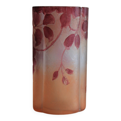 Legras vase quadrilobé série ''rubis'' en verre (1900 - 1910)