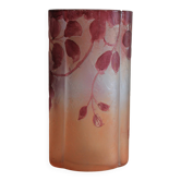 Legras quadrilobed vase from the "ruby" series in glass (1900 - 1910)