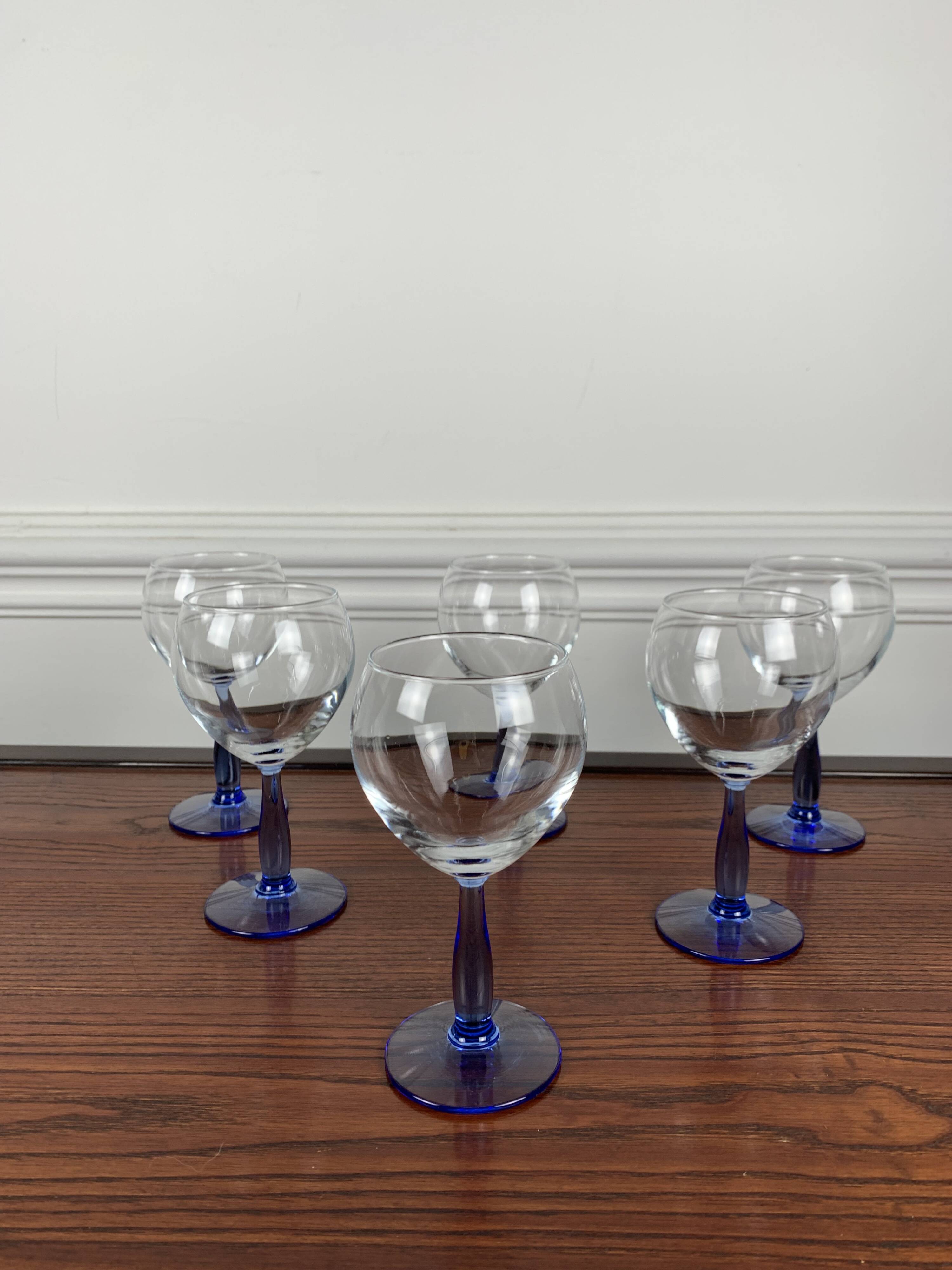 Lot de 6 verre à pied bleu