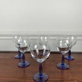 Lot de 6 verre à pied bleu