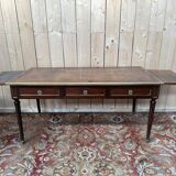 Bureau plaît de style Louis XVI en acajou et filets de laiton