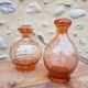 Duo de flacons en verre rose vintage