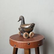 Jouet de collection vintage canard en bois