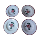 Plates Creuses Sarreguemines Bagatelle Red Lot of 4 old dp 112142